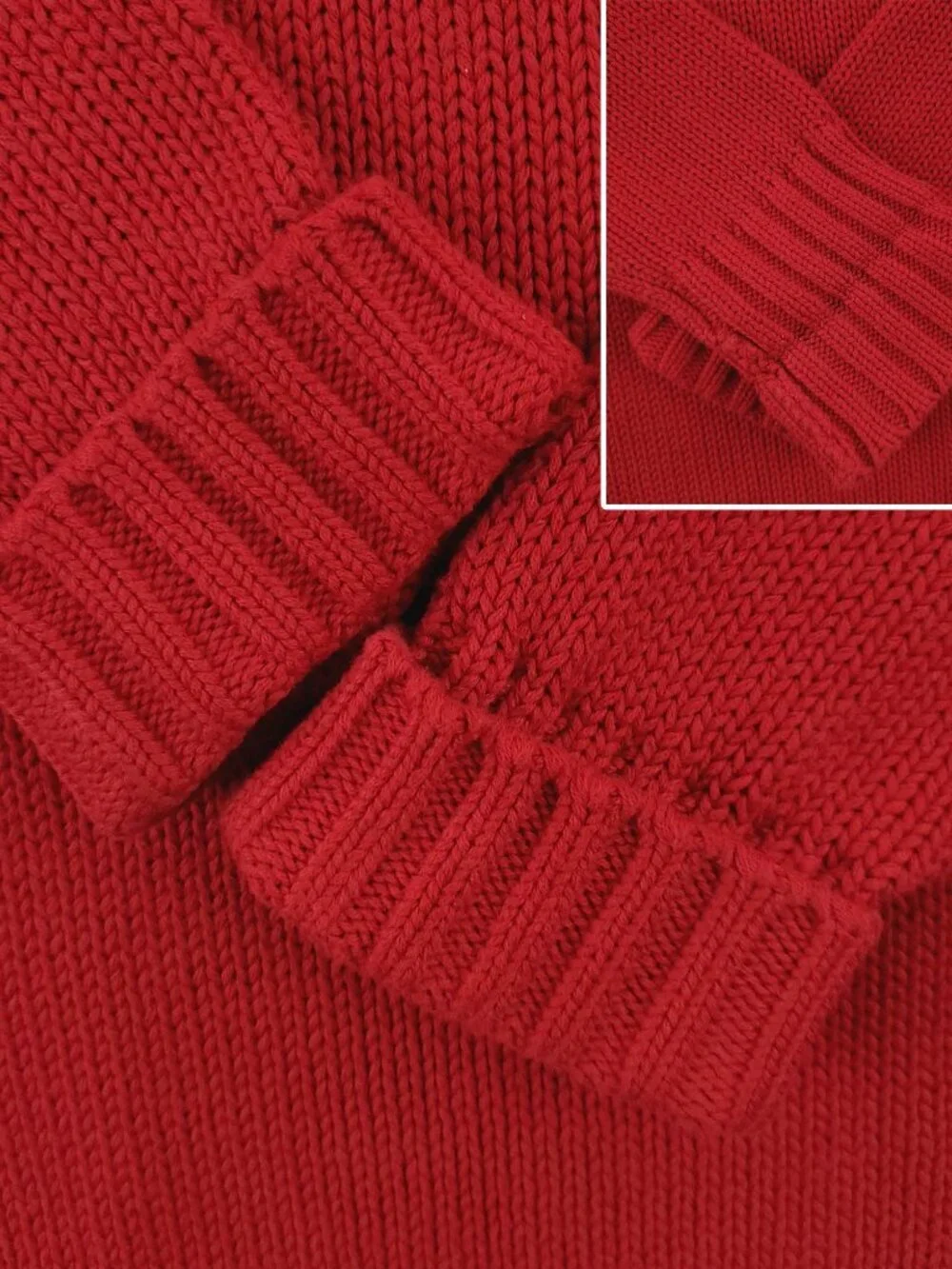 Polo Ralph Lauren Vintage Sweater Pony Knit 100% Cotton Red Men's Large